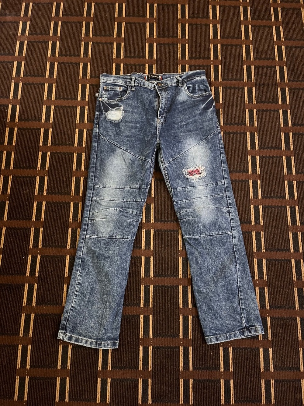 Vintage Y2K Women’s Akademiks Jeans Size 16 RARE DESIGN Navy Rip (586)